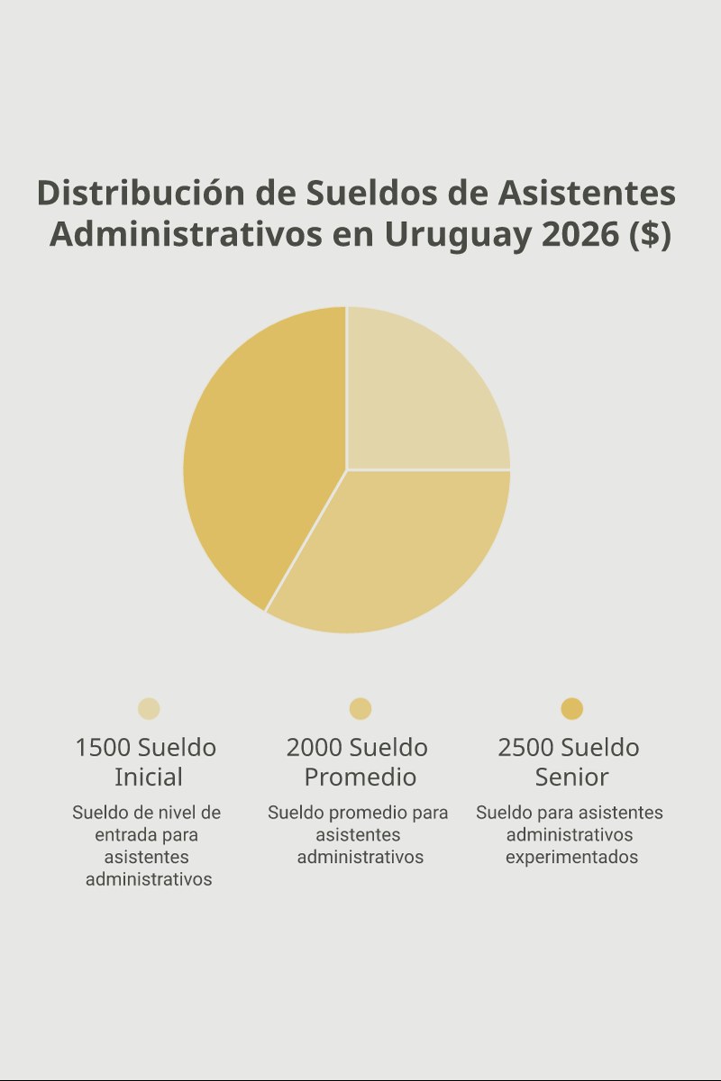 Esquema explicativo sobre la estructura salarial y los requerimientos formativos de un asistente administrativo en Uruguay