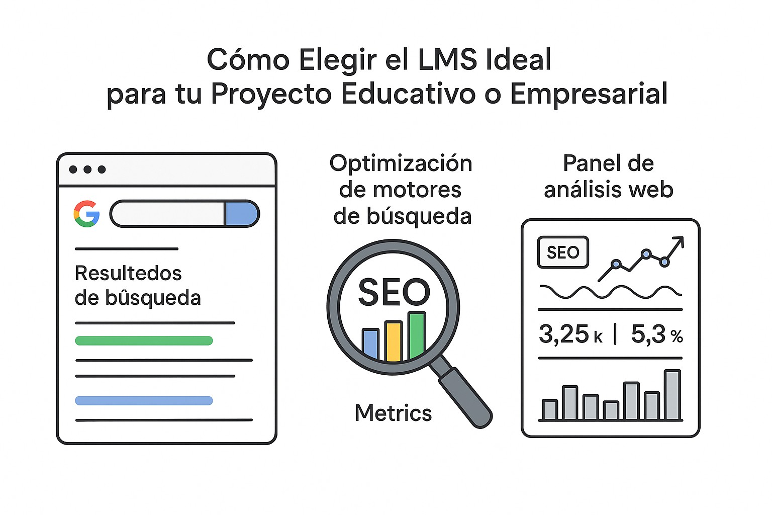 Ilustración sobre como elegir lms plataforma elearning ideal