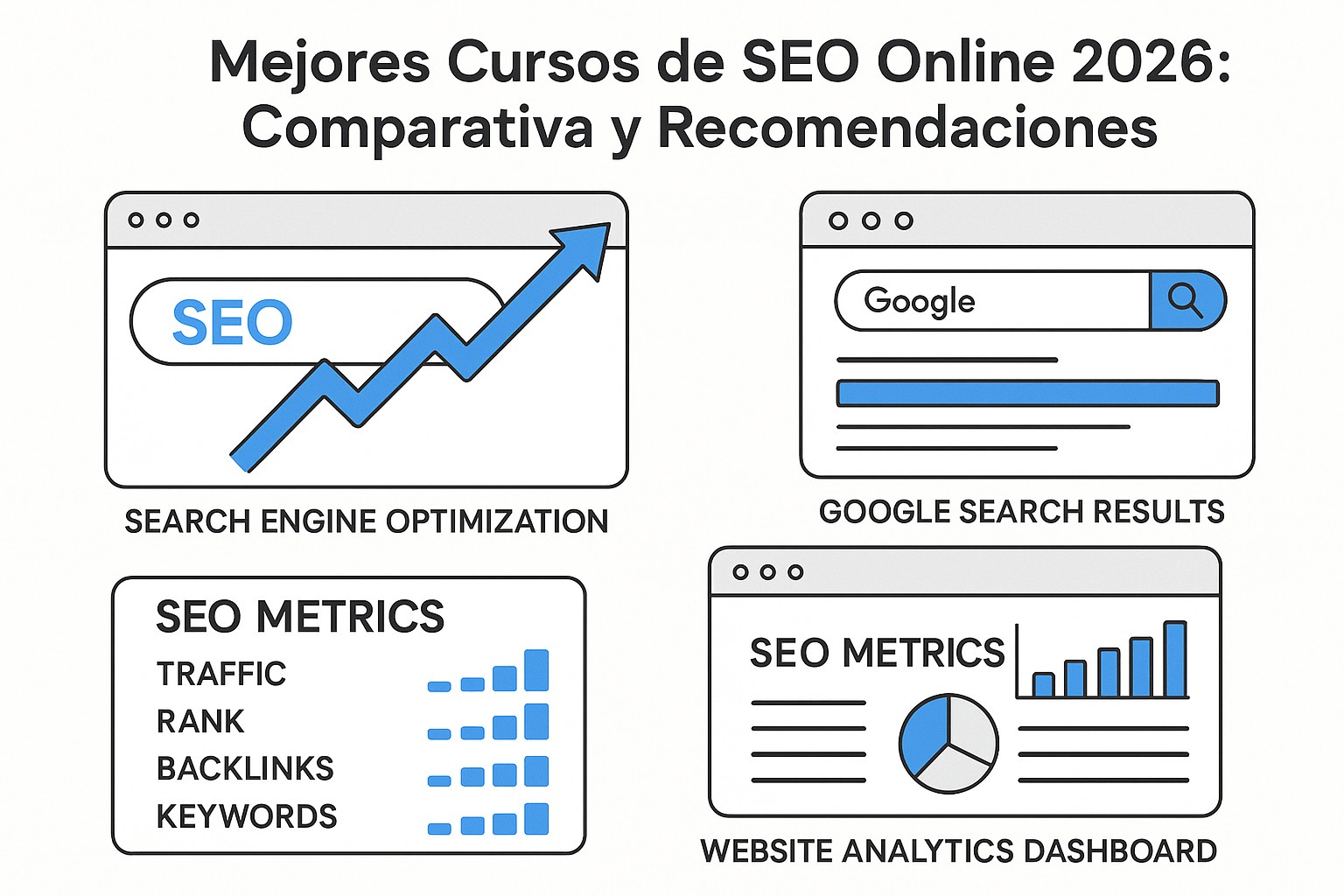 Ilustración sobre curso seo online comparativa