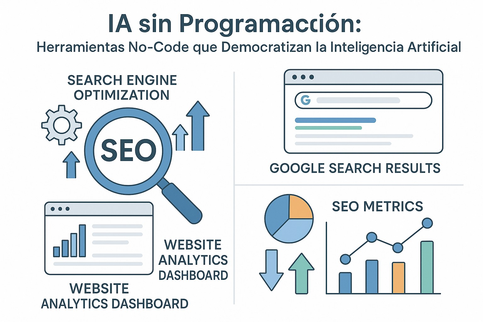 Ilustración sobre ia sin programacion herramientas nocode