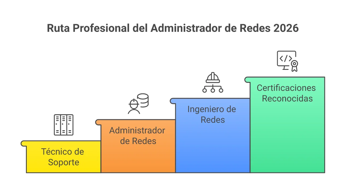 Infografía Carrera y Competencias del Administrador de Redes 2026
