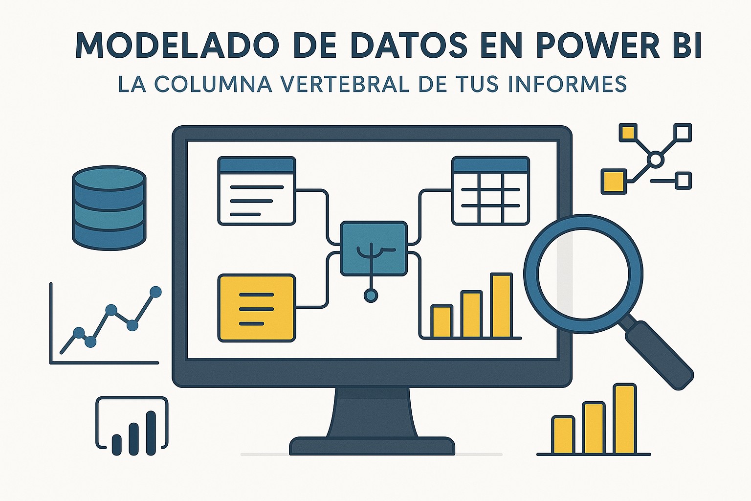 Diagrama de flujo de las mejores prácticas para optimizar un modelo de datos en Power BI, desde la limpieza hasta la creación de un esquema estrella