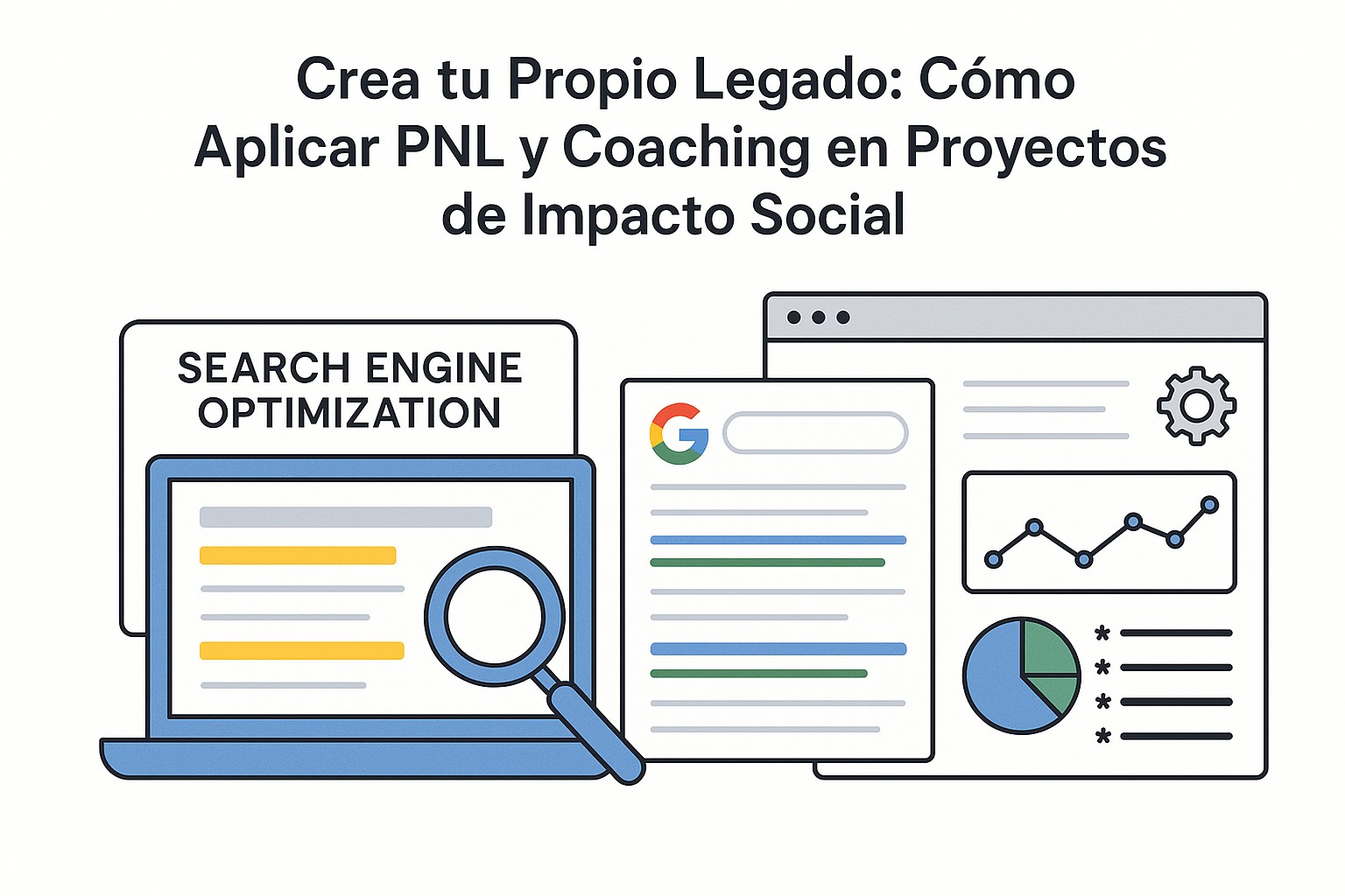 Coach de PNL facilitando un taller para líderes comunitarios y voluntarios en un proyecto de impacto social, con un mapa mental visualizando ideas