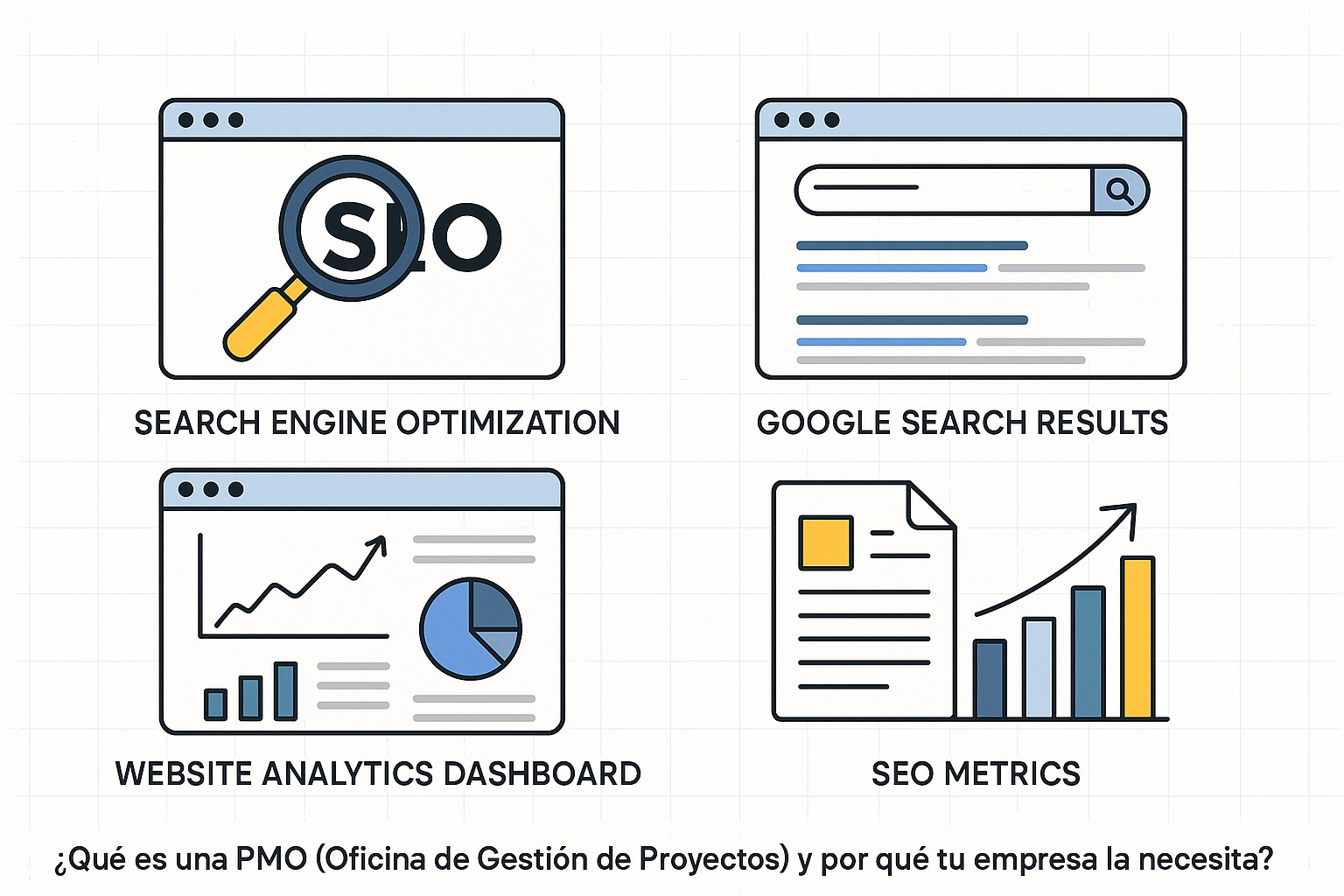 Una persona analizando un panel de control con indicadores de proyectos, representando la gestión de una PMO.