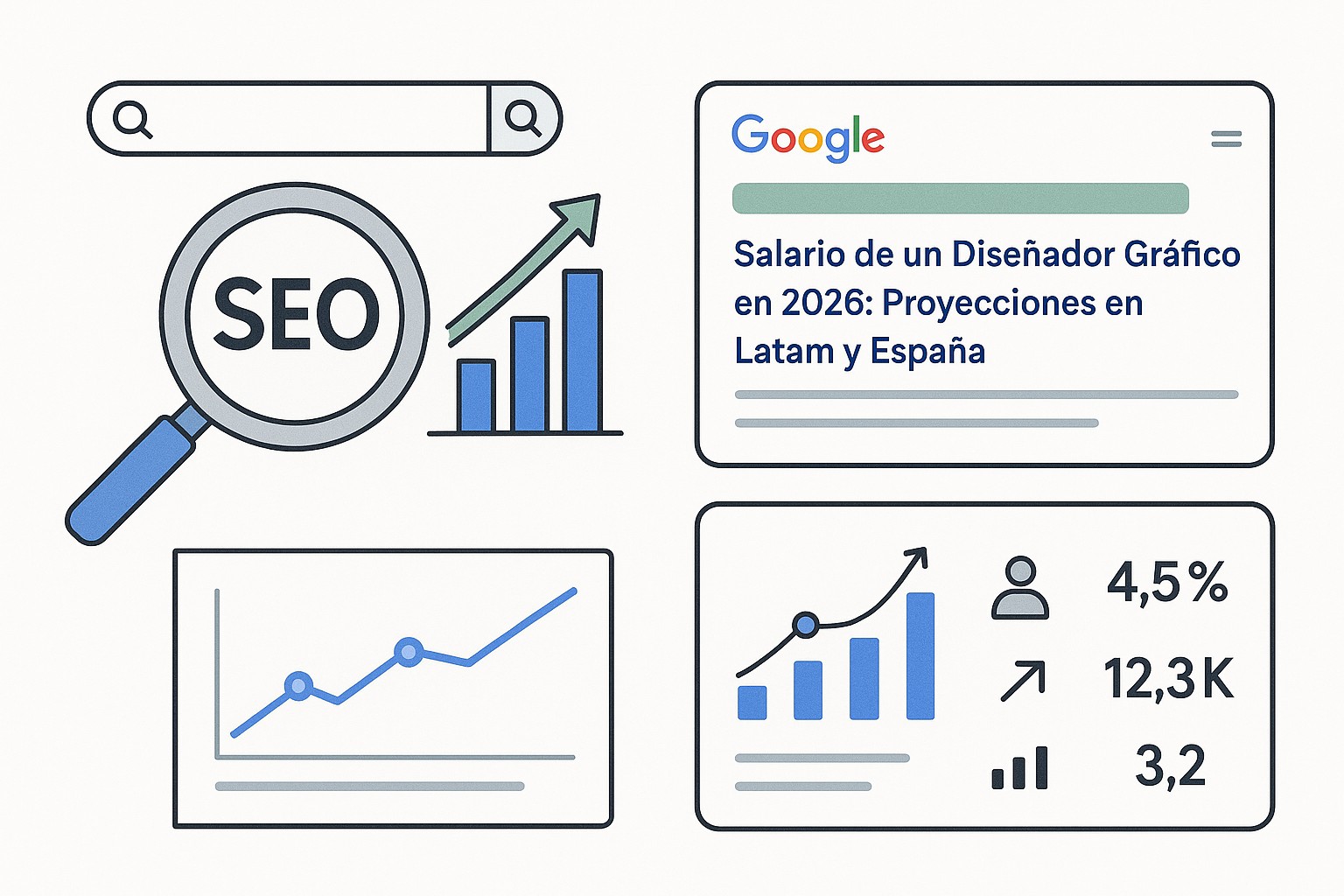 Diagrama sobre salario disenador grafico 2026