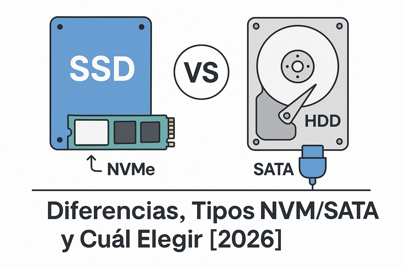 Ilustración sobre ssd vs hdd cual elegir