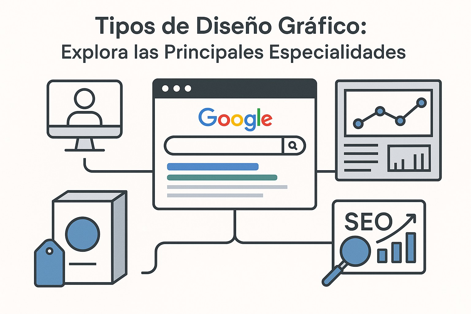 Ilustración sobre tipos especialidades diseno grafico